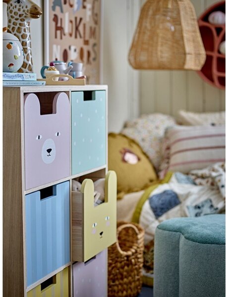 Cassettiera bassa per bambini in legno massiccio di pavlovnia in colore naturale 25,5x88,5 cm Calle - Bloomingville Mini