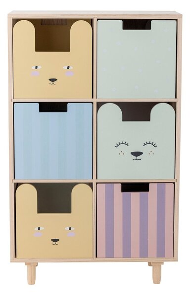Cassettiera bassa per bambini in legno massiccio di pavlovnia in colore naturale 25,5x88,5 cm Calle - Bloomingville Mini