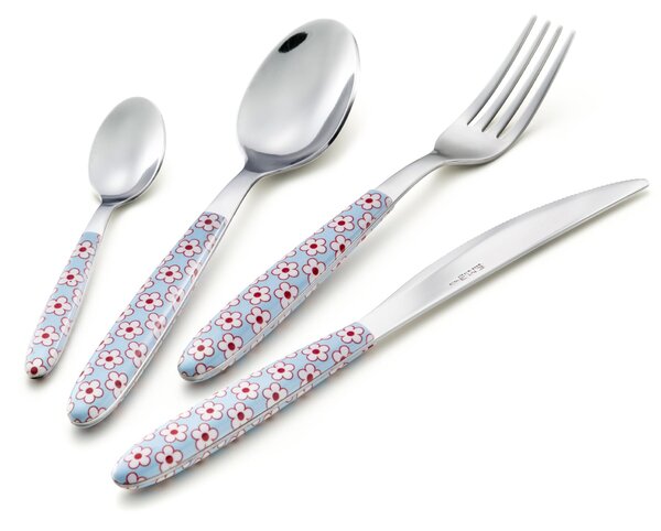 Set Posate colorate 4 pezzi VERO MARGARITA Azzurro 1 posto tavola 18/C