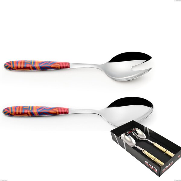 Confezione vetrina 2 pezzi insalata vero linear, acciaio 18.0 nickel free, manicatura pbt sublimato acciaio lucido