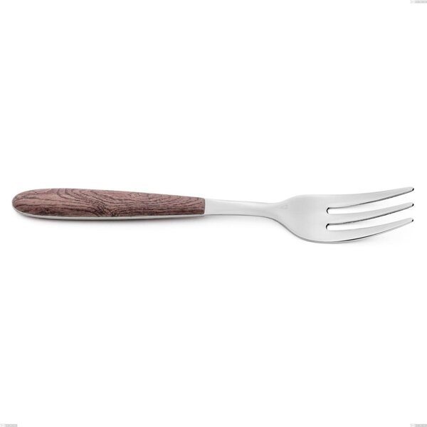 Forchetta dolce vero noce, acciaio 18.0 nickel free, manicatura pbt sublimato acciaio lucido, lunghezza 150 mm