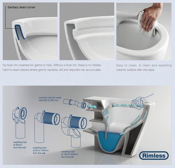Kamalu wc monoblocco rimless e coprowc soft close | klea-t