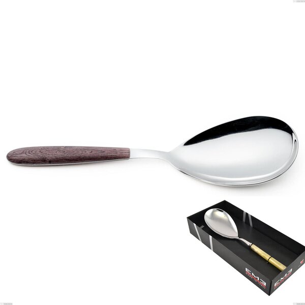 Confezione vetrina 1 pezzo pala riso vero noce, acciaio 18.0 nickel free, manicatura pbt sublimato acciaio lucido