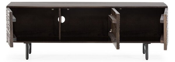 Mobile TV marrone scuro in mango massiccio 145x48x40 cm Kalai – MOME
