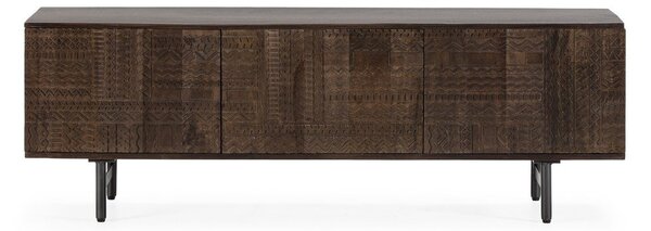 Mobile TV marrone scuro in mango massiccio 145x48x40 cm Kalai – MOME