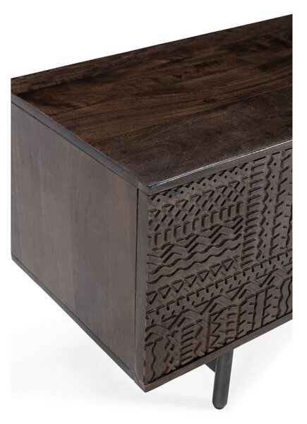 Mobile TV marrone scuro in mango massiccio 145x48x40 cm Kalai – MOME