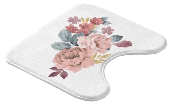 Tappetino per il bagno bianco e rosa per WC 45x45 cm Jayana – douceur d'intérieur