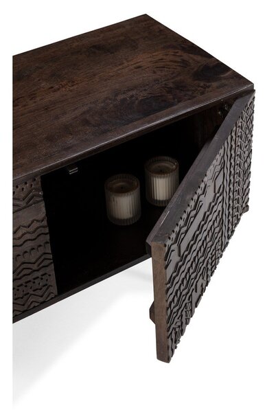 Mobile TV marrone scuro in mango massiccio 145x48x40 cm Kalai – MOME