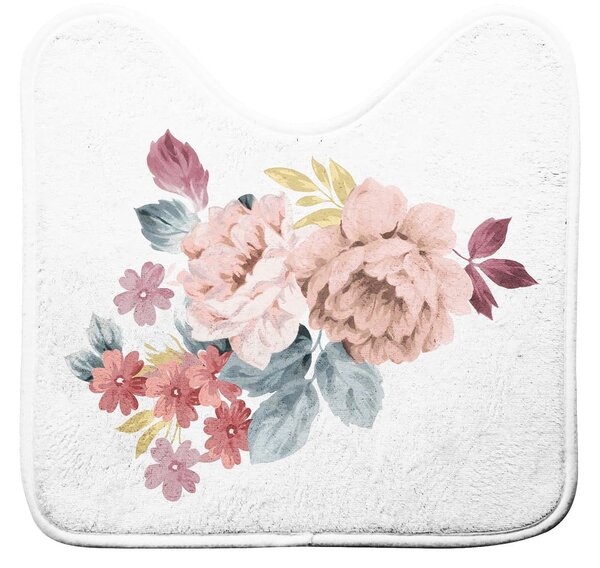 Tappetino per il bagno bianco e rosa per WC 45x45 cm Jayana – douceur d'intérieur