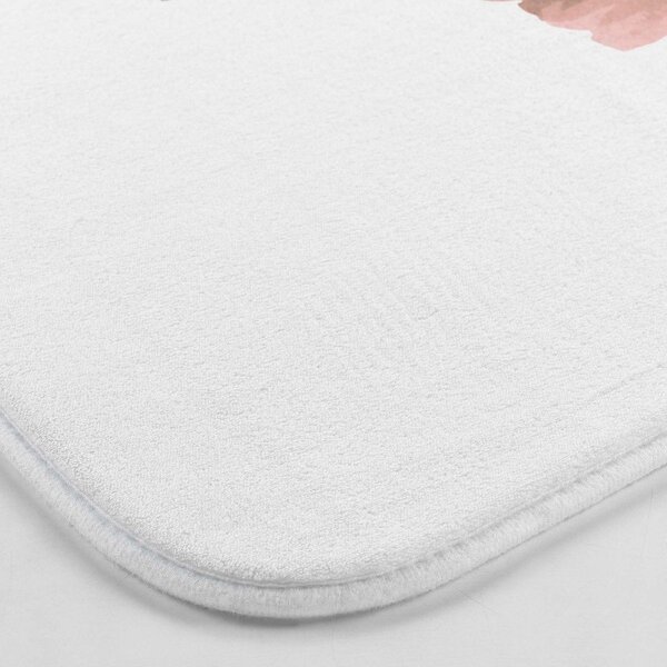Tappetino per il bagno bianco e rosa per WC 45x45 cm Jayana – douceur d'intérieur