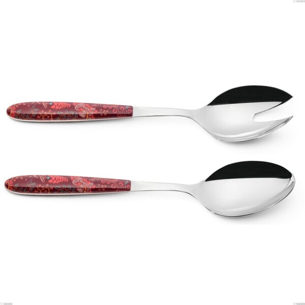 Coppia insalata vero samarcanda, acciaio 18.0 nickel free, manicatura pbt sublimato acciaio lucido, lunghezza 250 mm