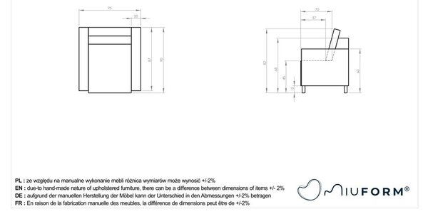Poltrona marrone con rivestimento in finta pelle Lofty Lilly – Miuform