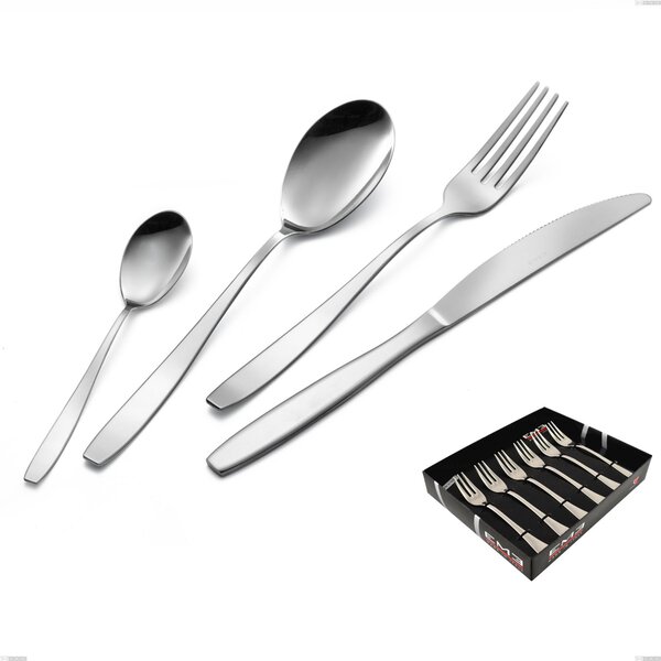 Confezione vetrina 6 pezzi forchettine dolce Wind, Acciaio 18/0 Acciaio 18/0 Nichel Free, spessore 2 mm mm