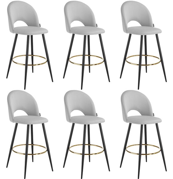 Tectake sgabello sachel con schienale, effetto velluto