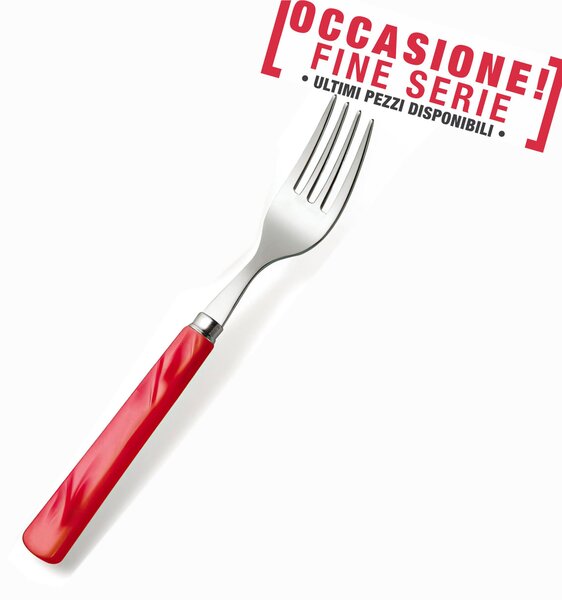 Forchetta da tavola PERLA ROSSO 18.10 (AISI 304) manico perlato lavabili in lavastoviglie Rosso