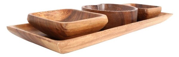 Ciotole da portata con vassoio 4 pz Kora - Premier Housewares