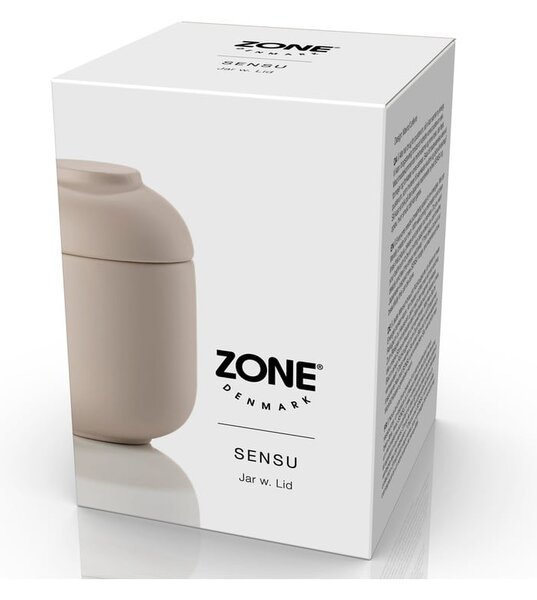 Organizer da bagno beige in gres per dischetti di cotone Sensu – Zone
