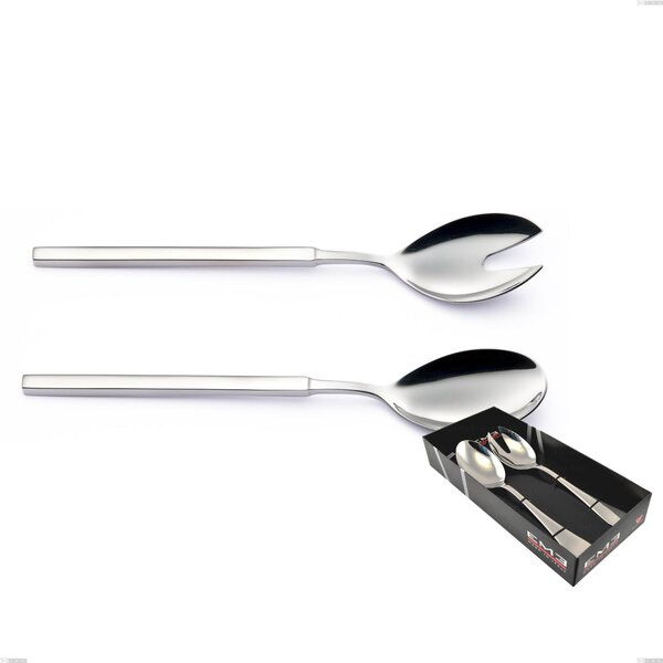 Confezione vetrina 2 pezzi insalata Zeus Inox, acciaio forgiato lucido 18/10 (AISI 304)