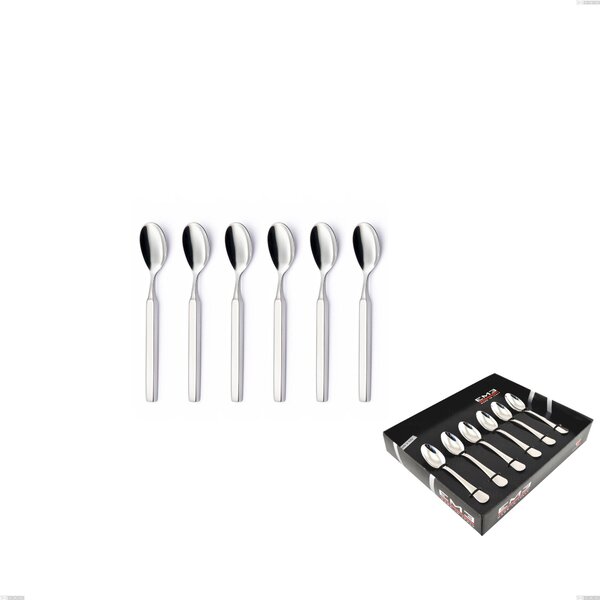 Confezione vetrina 6 pezzi moka Zeus Inox, acciaio forgiato lucido 18/10 (AISI 304)