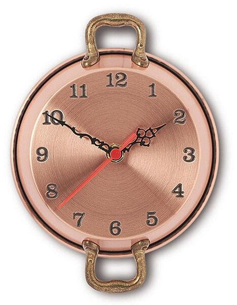 Orologio Tegame in Rame � 15 cm martellato a mano liscio