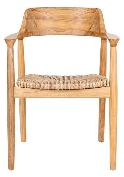 Sedia da pranzo di colore naturale in legno massiccio con braccioli Getafe – House Nordic