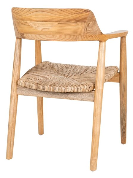 Sedia da pranzo di colore naturale in legno massiccio con braccioli Getafe – House Nordic