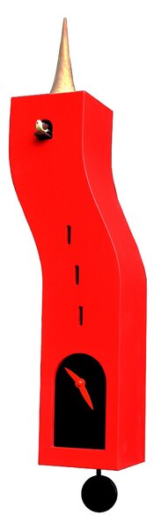 Orologio con Cuc� a pendolo Stortolo 15x10xh57 cm cassa Laccata, cono in faggio massello tornito