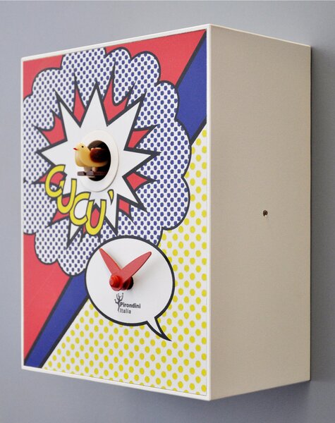 Orologio da Parete, D'Apres Roy Lichtenstein 16,5x10xh20 cm cassa in MDF laccato colore bianco