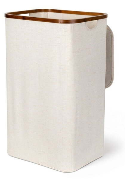 Cesta per il bucato color crema in tessuto Bamboo/Linen – Bigso