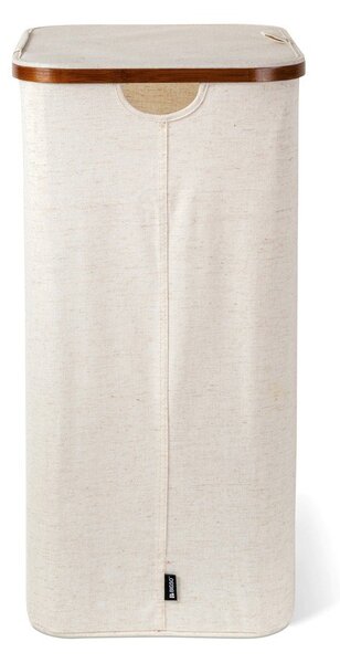 Cesta per il bucato color crema in tessuto Bamboo/Linen – Bigso