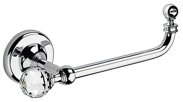 Portarotolo di carta igienica MADRAS ORIENTE 21,5x9xh6,5 cm Cromo e Swarovski finitura cromo lucido , Made In Italy