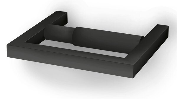 Portarotolo di carta igienica XONY in acciaio inox 304 linea XONY dimensioni 15,5x13,5xh2,4 cm finitura nero opaco made in italy
