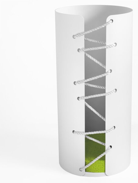 Portaombrelli in Alluminio NODO SAVOIA Dimensioni �31xh 65 cm cm - peso 4 kg colore bianco con spugna Verde