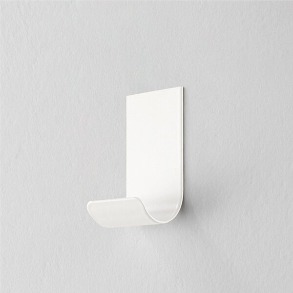 Appendiabiti da parete giovane semplice MIMI Dimensioni 3,5x4xh 7 cm Si portata max 5Kg metallo da attaccare a muro con biadesivo in dotazione colore bianco