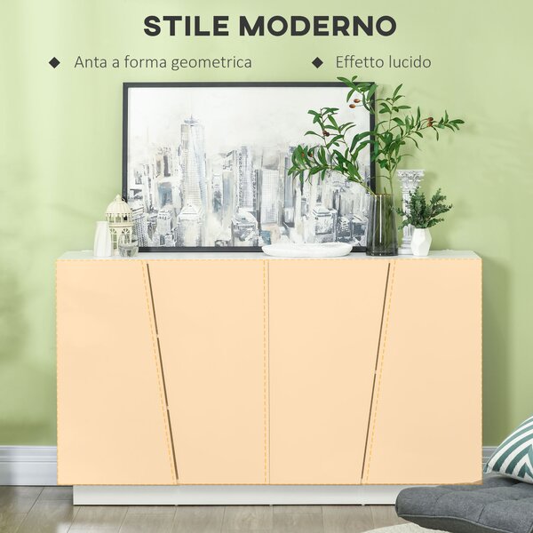 HOMCOM Mobiletto Multiuso in Truciolato Bianco a 5 Livelli con Ripiano Regolabile su 3 Livelli, 150x40x88 cm|Aosom