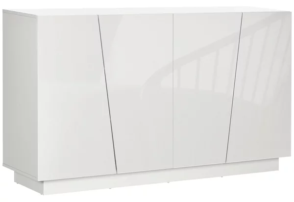 HOMCOM Mobiletto Multiuso in Truciolato Bianco a 5 Livelli con Ripiano Regolabile su 3 Livelli, 150x40x88 cm|Aosom