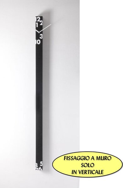 Orologio da parete verticale 6xh150cm Il tempo stringe realizzato in legno Nero