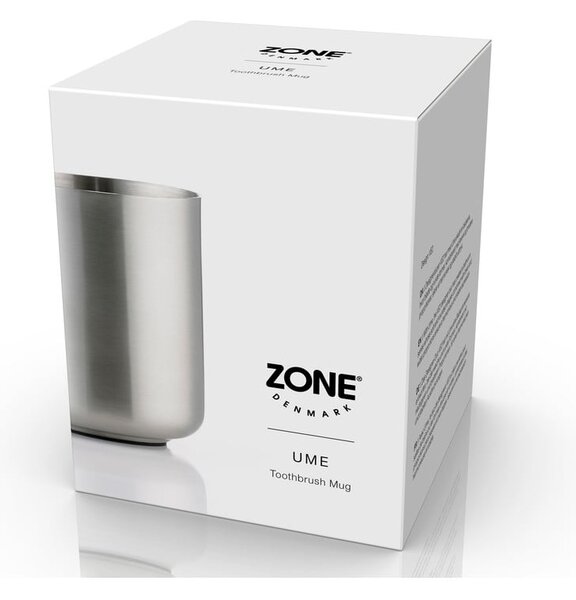 Portaspazzolino color argento opaco in acciaio inox Ume – Zone