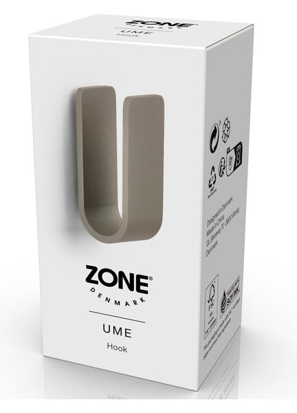 Gancio da parete grigio tortora in metallo Ume – Zone