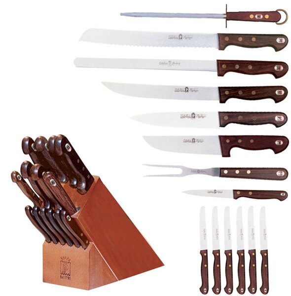 Ceppo coltelli da cucina con 14 coltelli 32x15xh25 cm