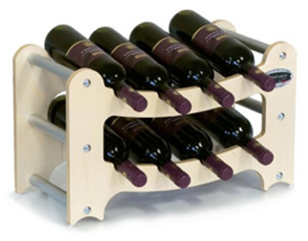 Cantinetta Portabottiglie Sovrapponibile in legno Gradino contenuto 8 bottiglie Acero
