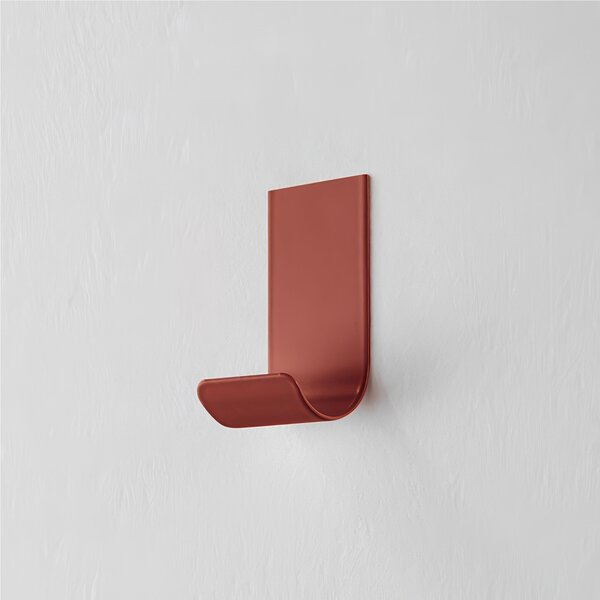 Appendiabiti da parete giovane semplice MIMI Dimensioni 3,5x4xh 7 cm Si portata max 5Kg metallo da attaccare a muro con biadesivo in dotazione Rosso Terracotta