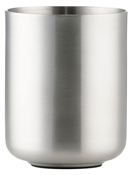 Portaspazzolino color argento opaco in acciaio inox Ume – Zone