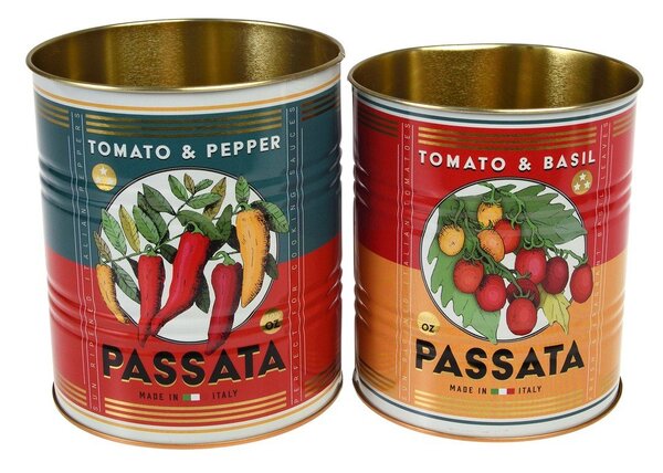 Scatole in set decorative in stagno 2 pz ø 11x13 cm Passata – Rex London
