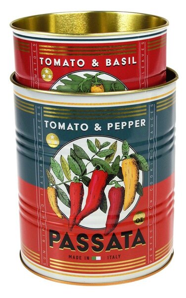 Scatole in set decorative in stagno 2 pz ø 11x13 cm Passata – Rex London