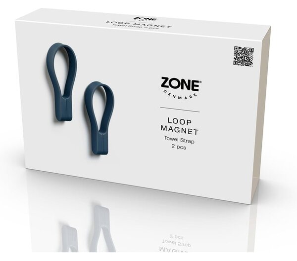 Gancio per asciugamani blu in silicone 2 pz Loop – Zone
