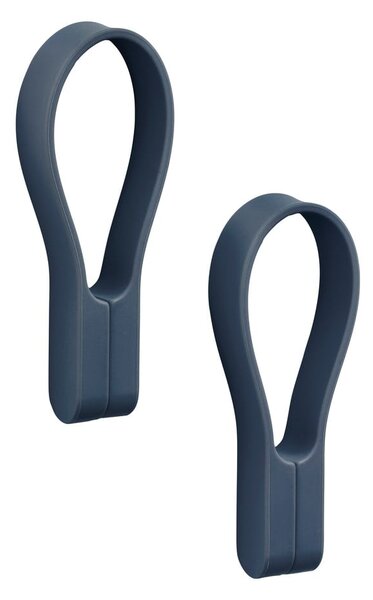Gancio per asciugamani blu in silicone 2 pz Loop – Zone