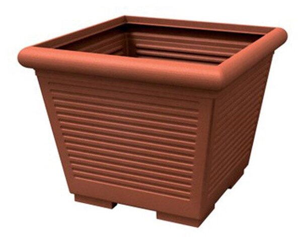 Vaso quadro MILLERIGHE In Polietilene con sottovaso 50 cm Dimensioni 48x34x h 39 cm - 40 Litri colore tegola