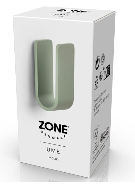 Gancio da parete verde polveroso in metallo Ume – Zone