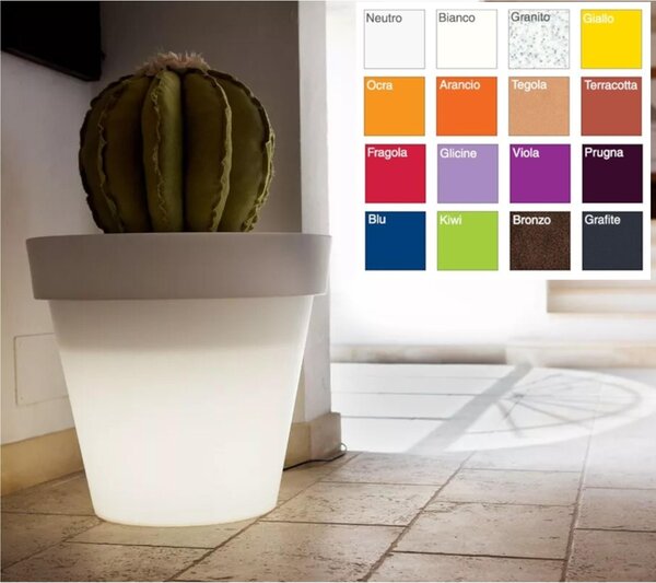 Vaso rotondo dal Design Lineare e sobrio Modello ROMANO SMALL polietilene 70x70xh 63cm Modello colore multicolor